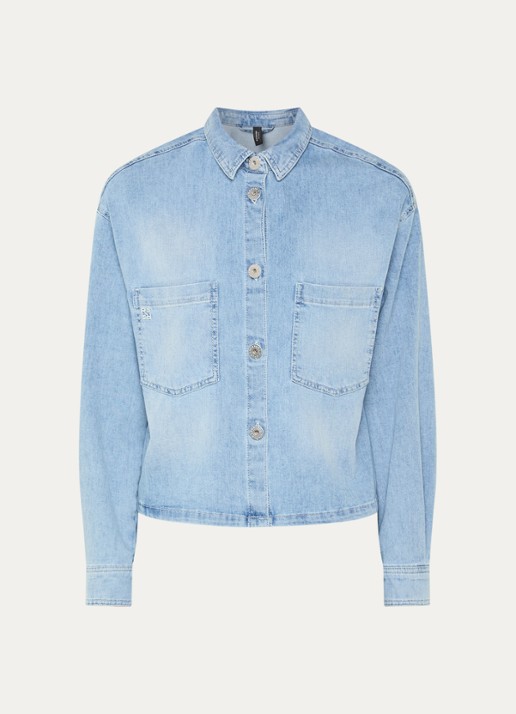 Rosner Studio Overshirt van chambray met borstzakken - voorkant 2 indigo