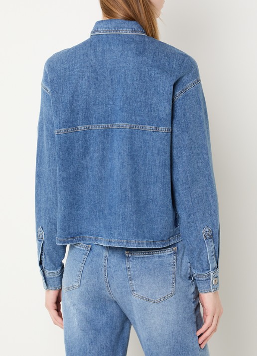Rosner Studio Overshirt van chambray met borstzakken - achterkant 4 blauw