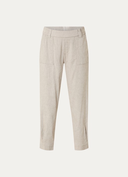 Rosner Studio Rosner high waist straight fit pantalon - voorkant 2 khaki