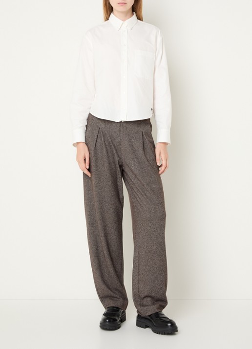 Rosner Studio Straight fit pantalon met steekzakken - voorkant 3 lichtbruin