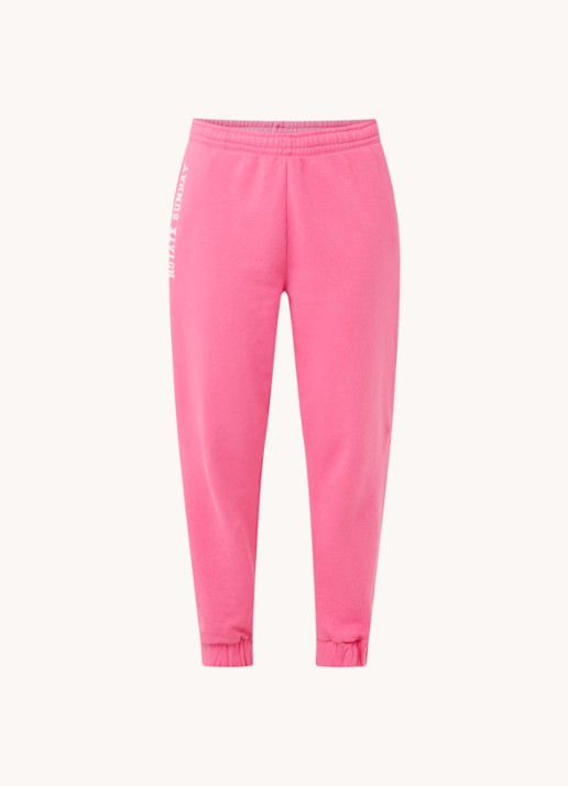 ROTATE Mimi tapered fit joggingbroek van biologisch katoen - voorkant 2 roze
