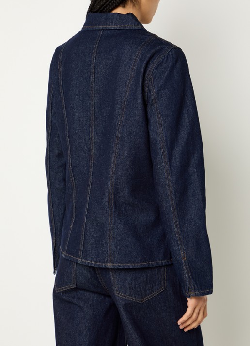 ROUGE EDIT Blouse van denim - achterkant 2 donkerblauw