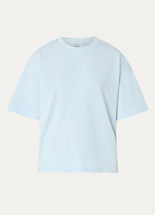 ROUGE EDIT Nanna T-shirt met ronde hals - voorkant 3 lichtblauw