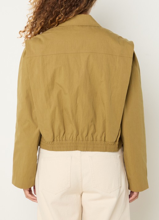 ROUGE EDIT Nola trenchcoat met steekzakken - achterkant 3 mosterd