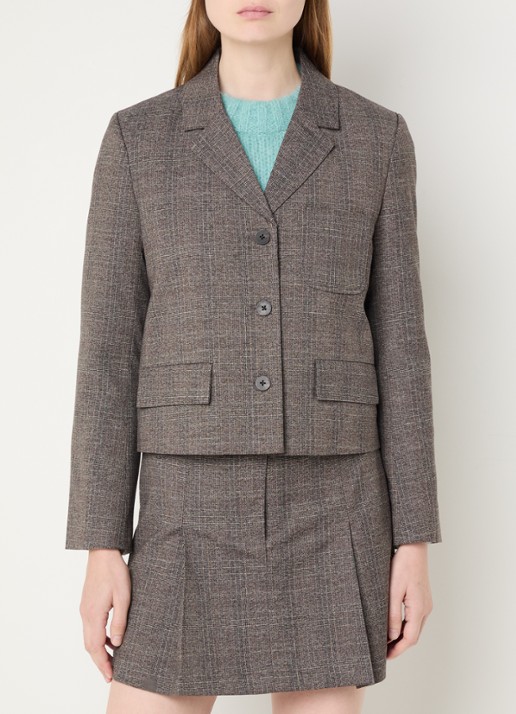 ROUGE EDIT Roubrent blazer met gemêleerd dessin en klepzakken