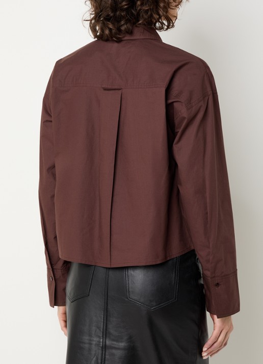 ROUGE EDIT Roubrook blouse met kraag - achterkant donkerbruin
