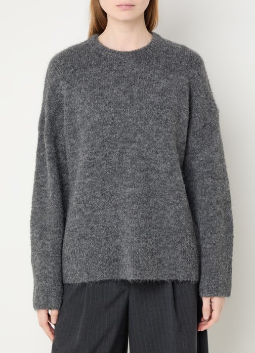 ROUGE EDIT Rouhaven grofgebreide trui in alpaca wolblend