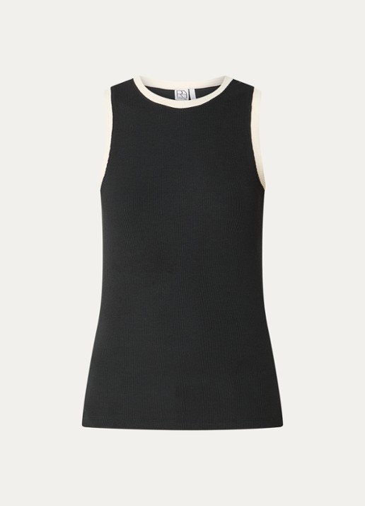 ROUGE EDIT Rouhelena ribgebreide tanktop - voorkant 3 antraciet