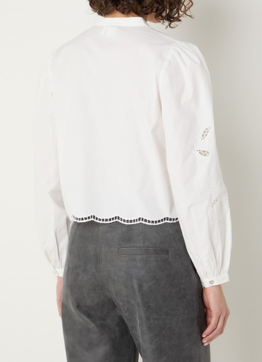 ROUGE EDIT Rouirmelin blouse met broderie - achterkant 3 ivoor