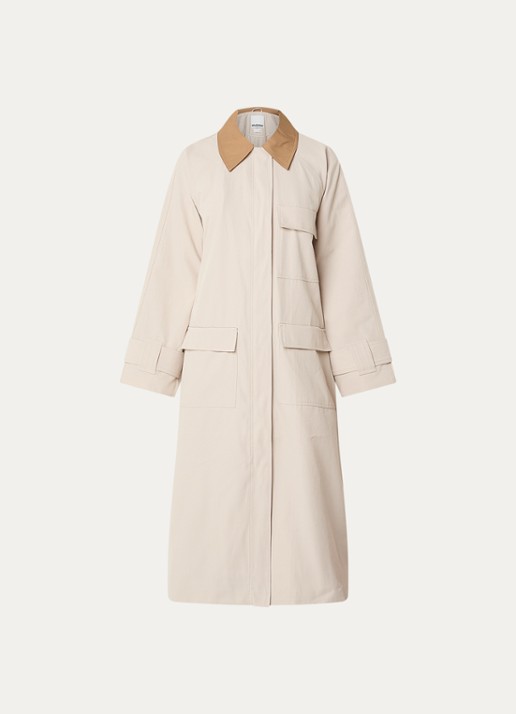 ROUGE EDIT Roulianne trenchcoat met klepzakken  - voorkant beige