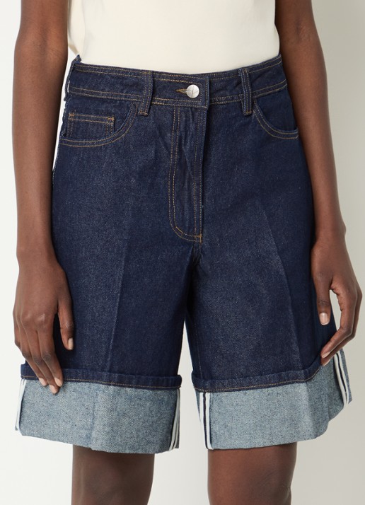 ROUGE EDIT Roumartine high waist wide fit korte broek van denim