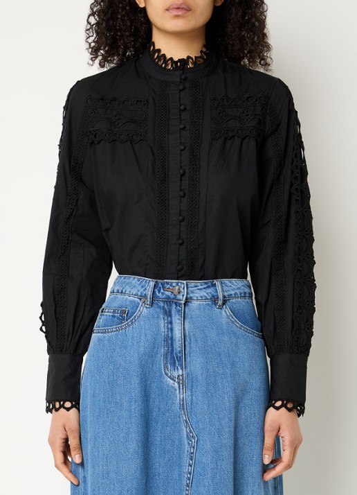 ROUGE EDIT Roumelanie blouse met broderie