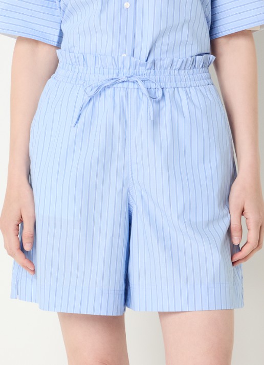 ROUGE EDIT Roupaige high waist wide fit korte broek met streepprint