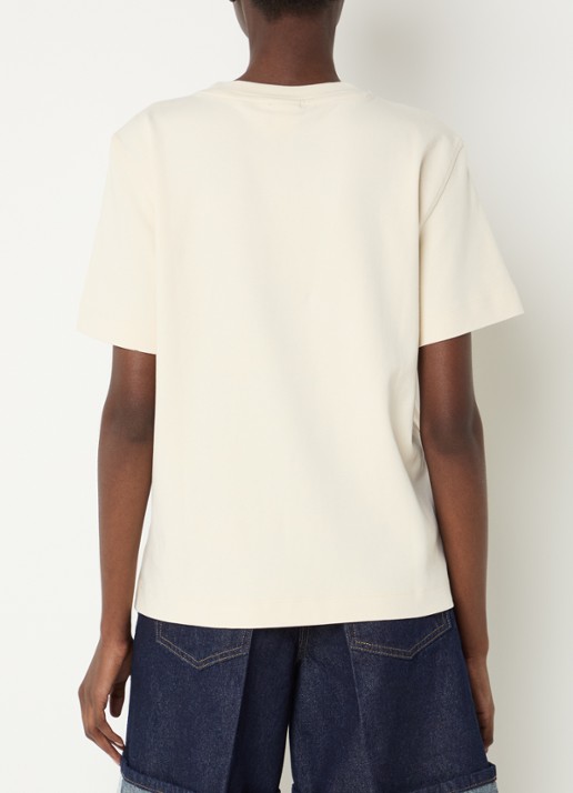 ROUGE EDIT Rousaras T-shirt met logoborduring - achterkant 4 creme