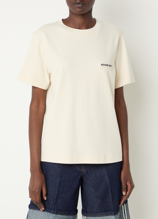 ROUGE EDIT Rousaras T-shirt met logoborduring