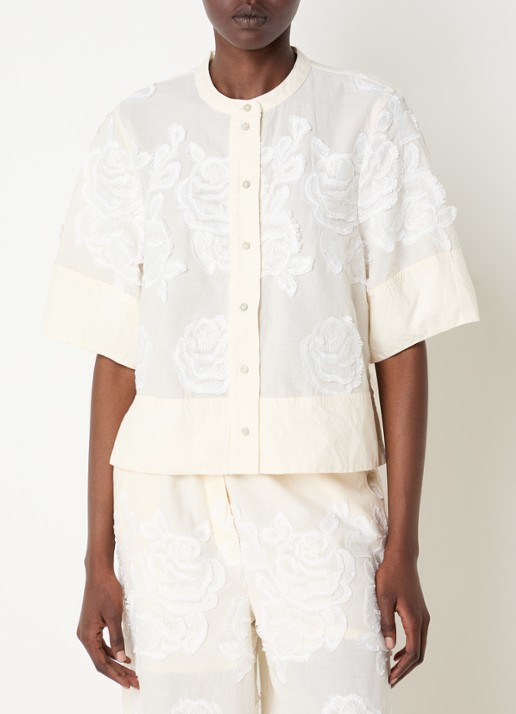 ROUGE EDIT Rouzella blouse met bloemborduring