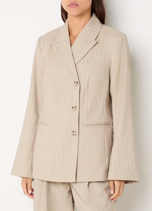 ROUGE EDIT Saga blazer met krijtstreep en steekzakken