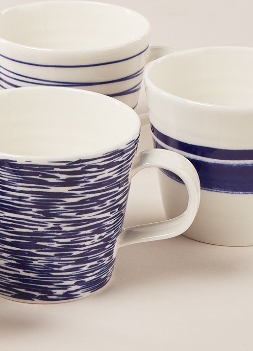 Royal Doulton Pacific kopje 28 cl set van 6 - detail donkerblauw