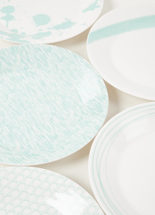 Royal Doulton Pacific Mint ontbijtbord 23 cm set van 6 - detail mint