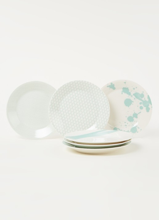 Royal Doulton Pacific Mint ontbijtbord 23 cm set van 6 - voorkant 3 mint