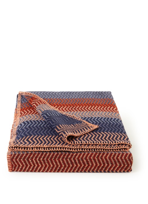 Røros Tweed Fri plaid van lamswol 150 x 200 cm - voorkant donkerrood