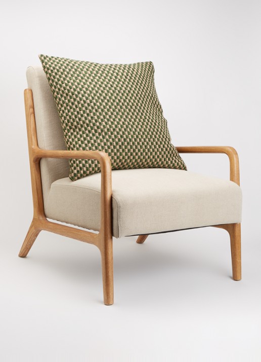Røros Tweed Isak sierkussen 50 x 50 cm   - voorkant 4 groen