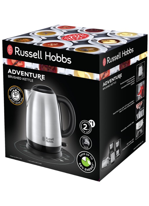 Russell Hobbs Adventure Brushed waterkoker 1,7 liter 23912-70 - achterkant 7 zilver