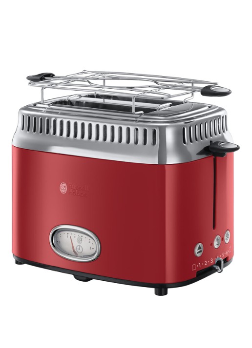 Russell Hobbs Retro Ribbon broodrooster 2-slots - voorkant 6 steenrood