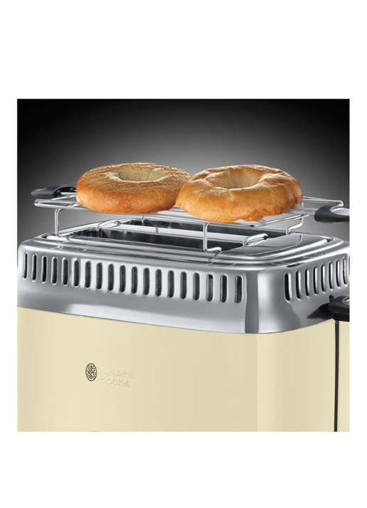 Russell Hobbs Retro Vintage broodrooster 2-slots - voorkant 2 creme