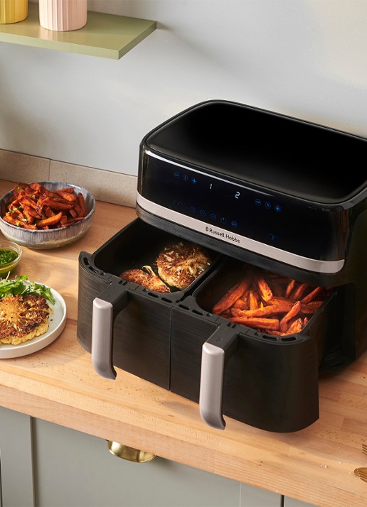 Russell Hobbs Satisfry Dual Basket airfryer 9 liter 27680-56 - detail 6 zwart