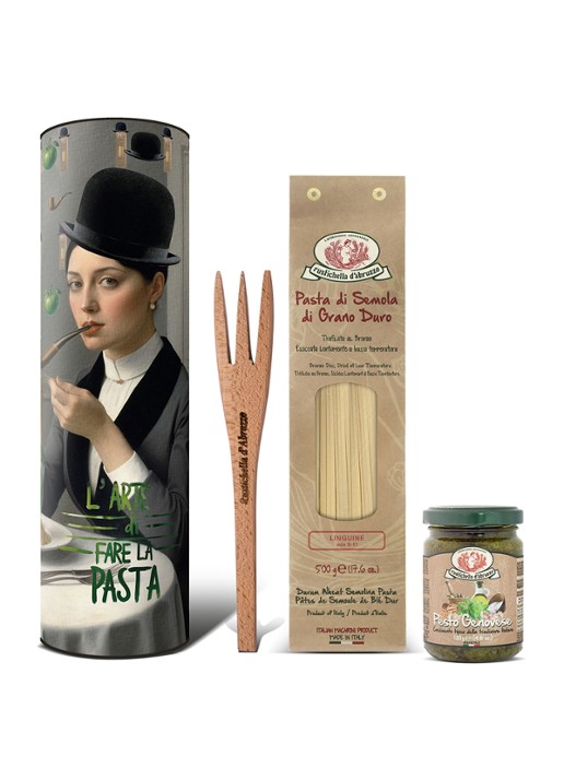Rustichella d'Abruzzo Magritte linguine en Genovese pesto - pasta geschenkset