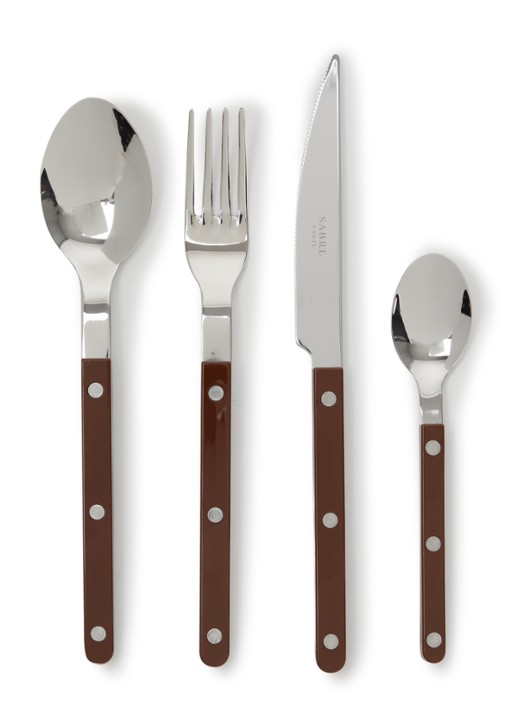 Sabre Bistrot bestekset 4- delig - voorkant bruin
