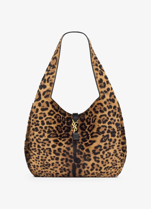 Saint Laurent Bea shopper van kalfsleer met ponyhair - detail 2 bruin
