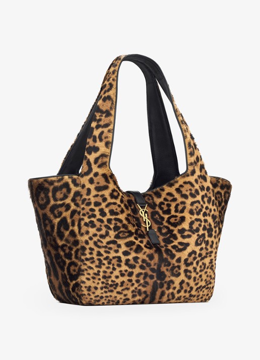 Saint Laurent Bea shopper van kalfsleer met ponyhair - detail 5 bruin