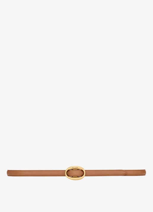 Saint Laurent Boucle Oval riem van kalfsleer