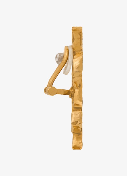 Saint Laurent Cassandre enkele oorclip met logo - detail goud