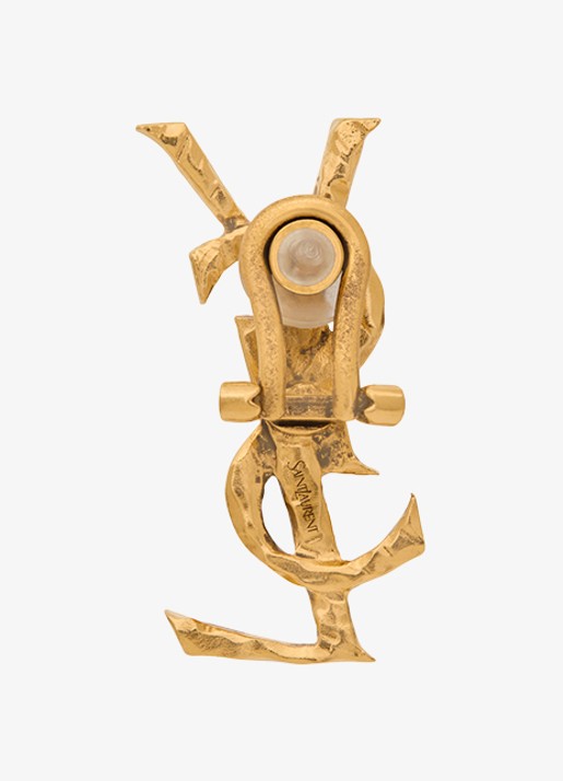 Saint Laurent Cassandre enkele oorclip met logo - voorkant 3 goud