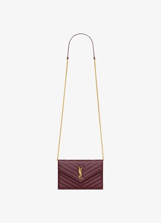 Saint Laurent Cassandre Envelope clutch van lamsleer met afneembare schouderriem