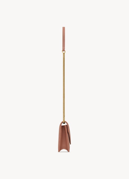 Saint Laurent Cassandre Envelope portemonnee van lamsleer met afneembare schouderriem - detail 5 oudroze