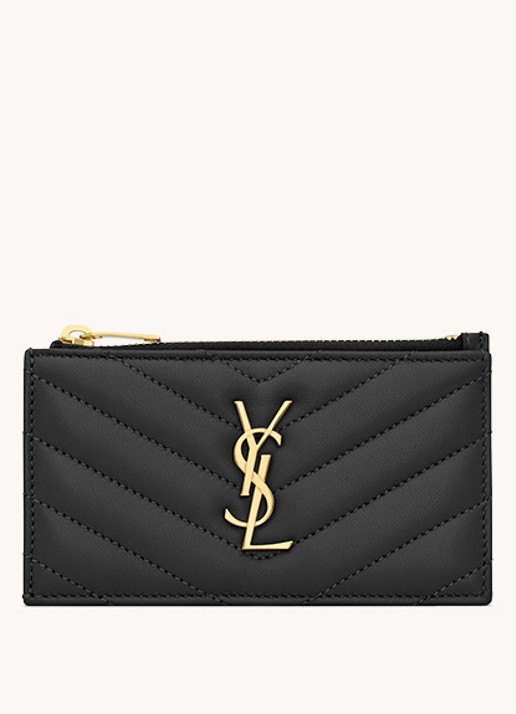 Saint Laurent Cassandre Matelassé pasjeshouder van quilted lamsleer