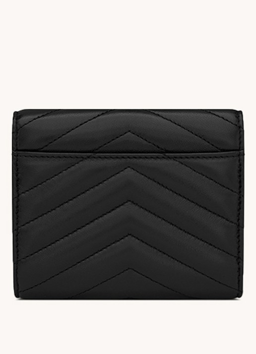 Saint Laurent Cassandre Matelassé portemonnee van kalfsleer - detail 2 zwart