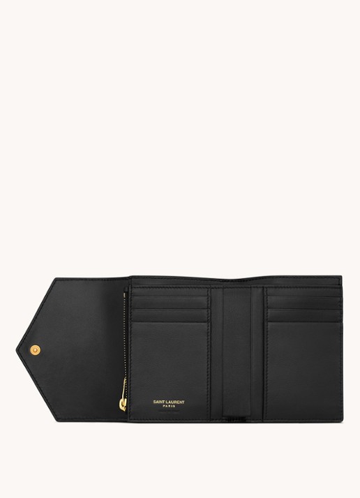 Saint Laurent Cassandre Matelassé portemonnee van kalfsleer - detail 4 zwart