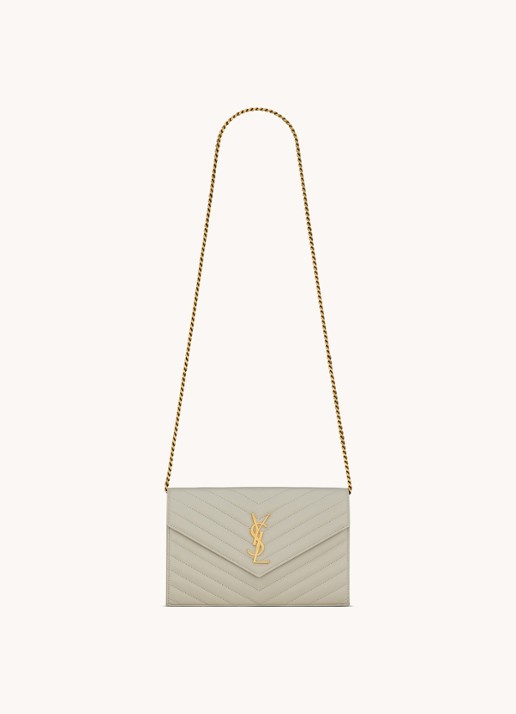 Saint Laurent Cassandre Matelassé portemonnee van lamsleer met schouderriem