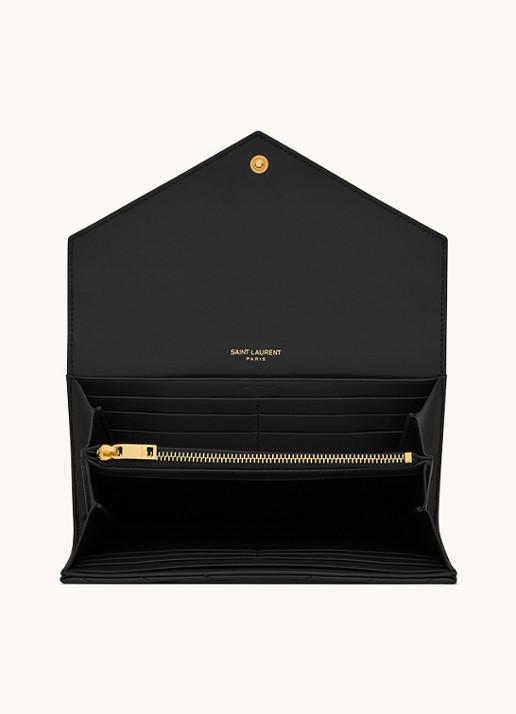 Saint Laurent Cassandre Matelassé portemonnee van lamsleer - detail 3 zwart