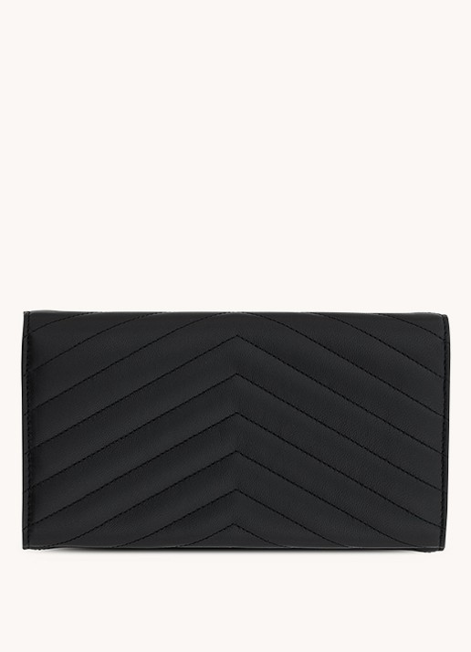 Saint Laurent Cassandre Matelassé portemonnee van lamsleer - voorkant 2 zwart