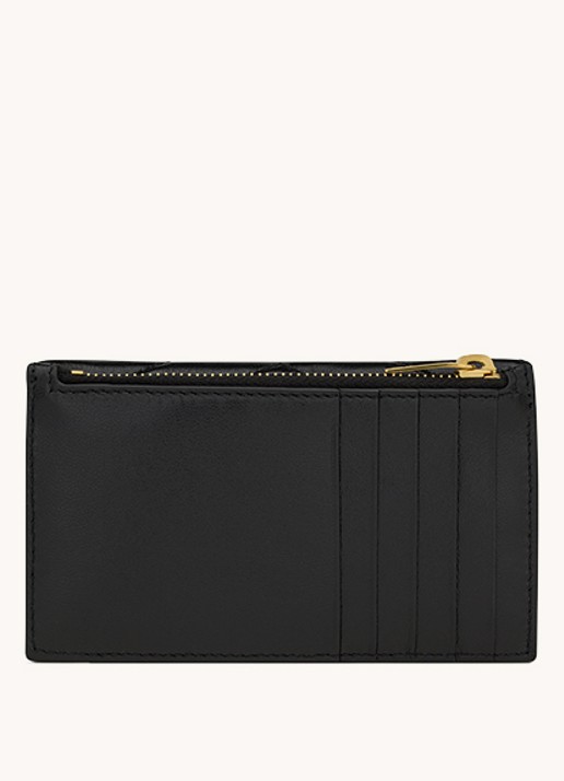 Saint Laurent Cassandre Matelassé portemonnee van quilted kalfsleer - detail zwart