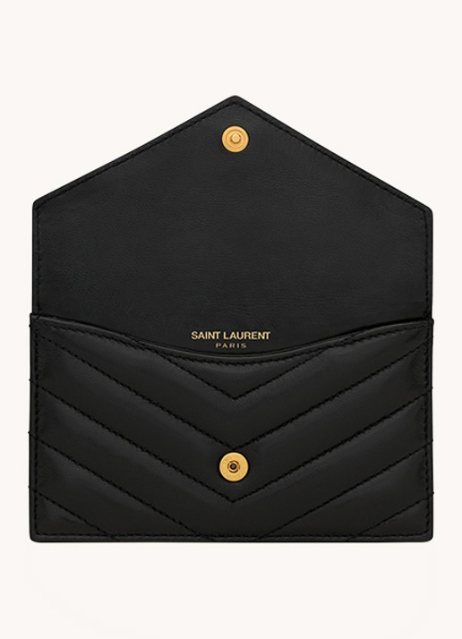 Saint Laurent Cassandre Matelassé portemonnee van quilted kalfsleer - detail 3 zwart