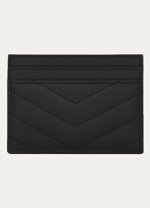 Saint Laurent Cassandre pasjeshouder van kalfsleer - detail zwart