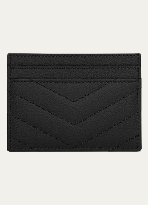 Saint Laurent Cassandre pasjeshouder van kalfsleer - detail zwart