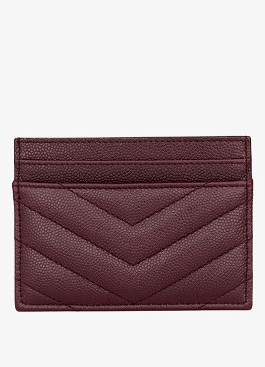 Saint Laurent Cassandre pasjeshouder van kalfsleer - achterkant donkerrood